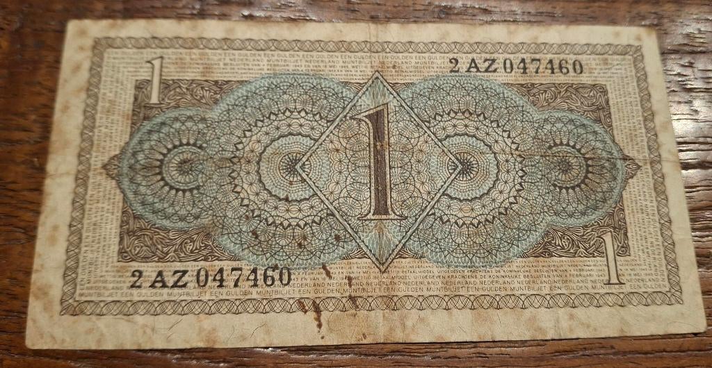 bankbiljet, Postzegels en Munten, Bankbiljetten | Nederland, Ophalen of Verzenden, 1 gulden, Los biljet