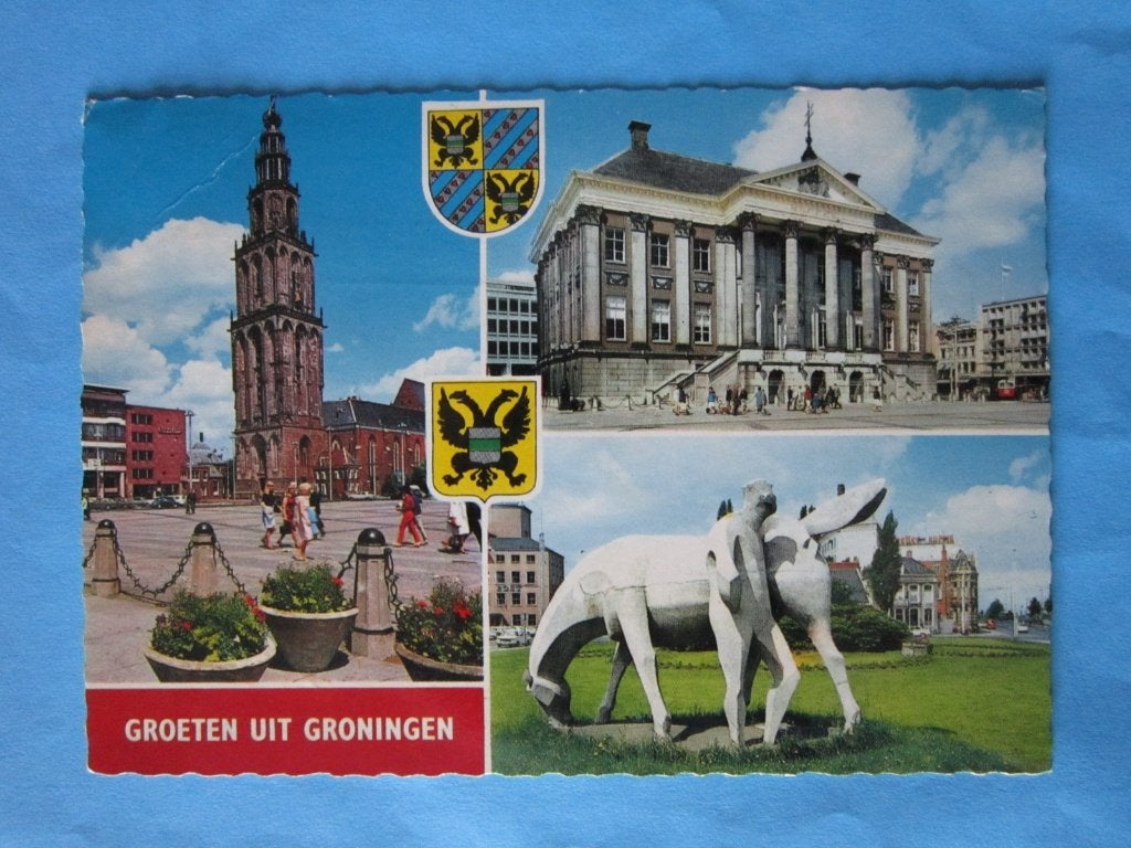 Ansichtkaart: Groningen, Groeten uit..., Ophalen of Verzenden, 1960 tot 1980, Gelopen, Groningen
