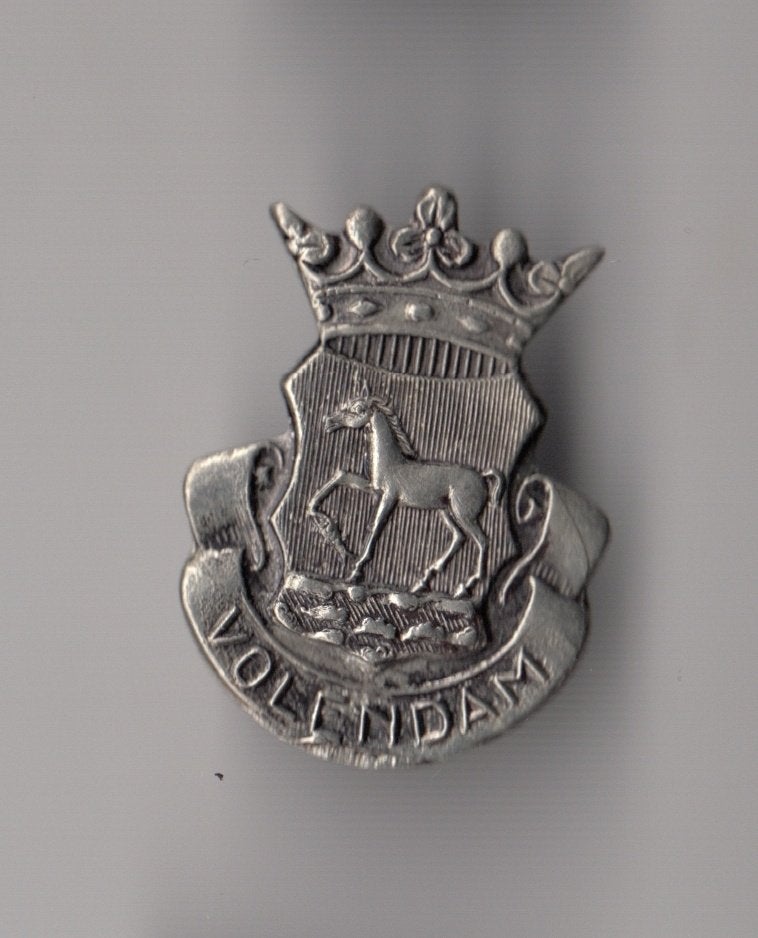 Volendam Stadswapen broche, Verzamelen, Speldjes, Pins en Buttons, Gebruikt, Niet vindbaar, Niet vindbaar, Speldje of Pin