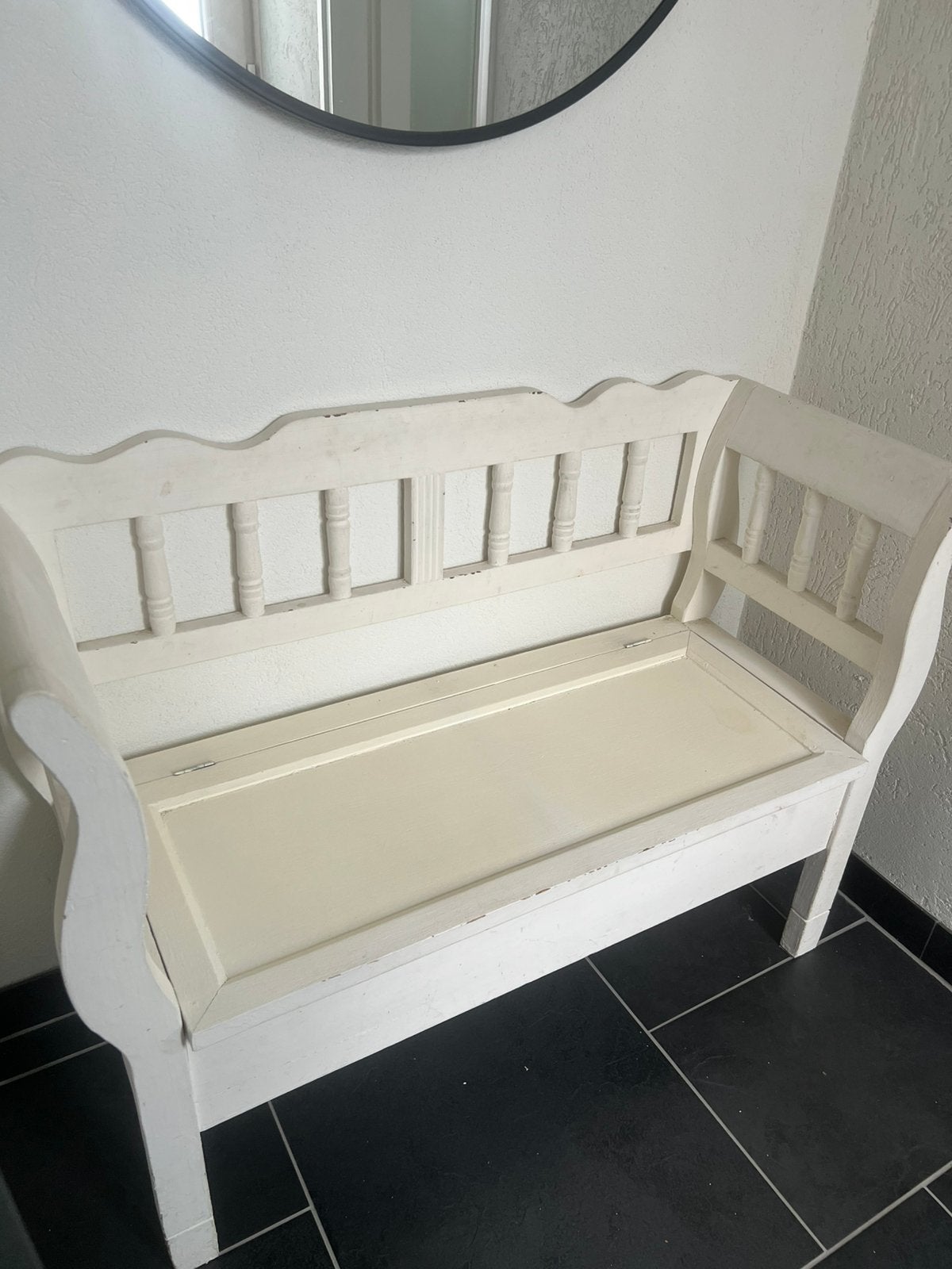 Klep bank te koop, Ophalen, 125 cm of meer, Zo goed als nieuw, Rechthoekig