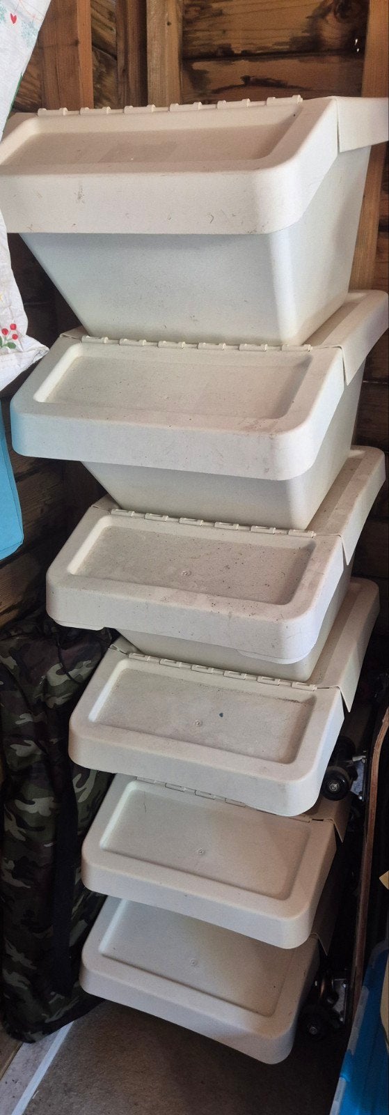 Stapelbare opbergbakken met deksel, Ophalen, Gebruikt