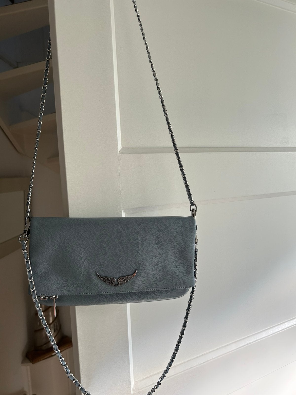 Zadig & Voltaire Rock Pochette, Sieraden, Tassen en Uiterlijk, Tassen | Damestassen, Ophalen of Verzenden, Zo goed als nieuw, Blauw