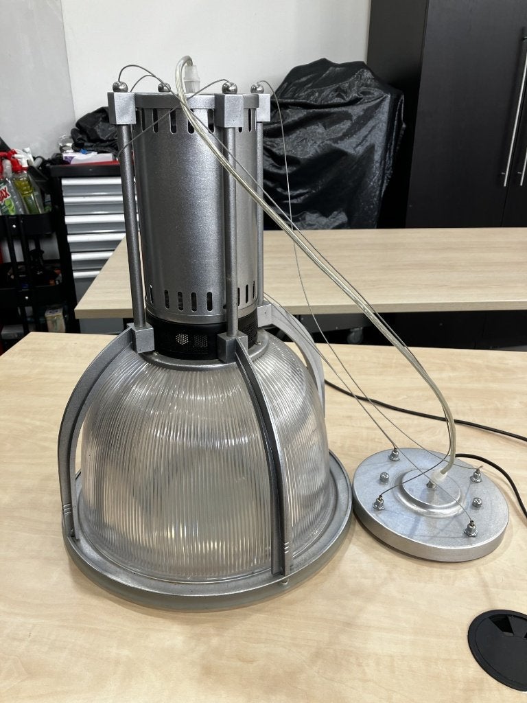 industriele hanglamp, Ophalen of Verzenden, Gebruikt, Glas, Industrieel