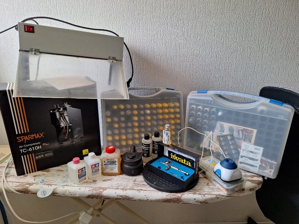 airbrushset compleet, Abstract, Meerkleurig, Ophalen of Verzenden, Zo goed als nieuw