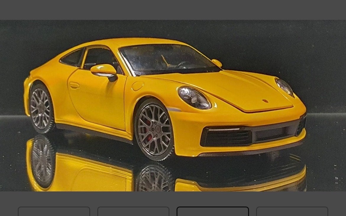 Porsche 911 Carrera 4S Welly Nex 1:24 Modelauto Geel, Ophalen of Verzenden, Nieuw, Auto