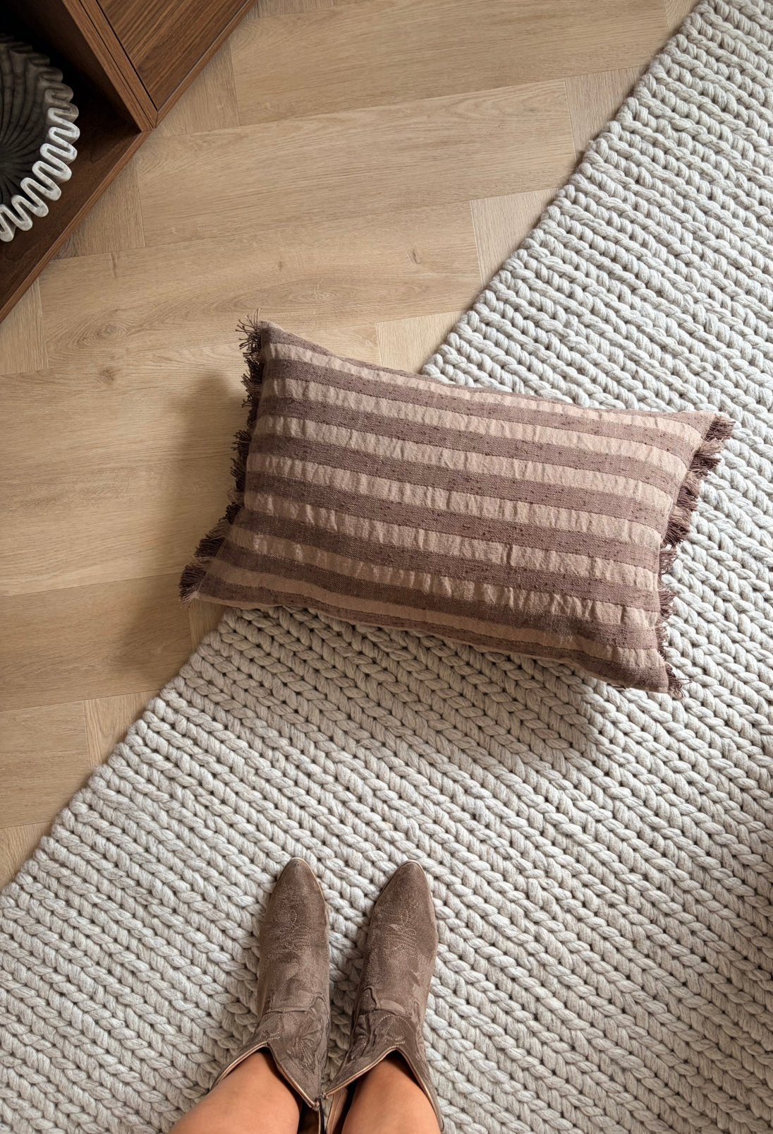 Mooi kussen Zara Home sierkussen., Ophalen, Nieuw, Bruin, Rechthoekig