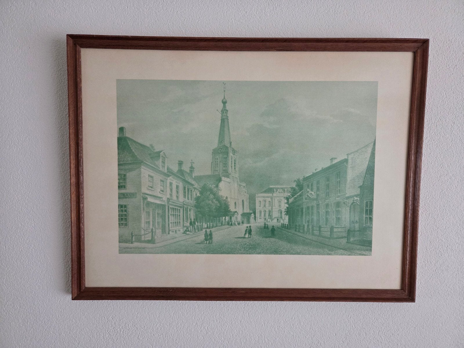 De Tilburgse Markt anno 1850 - Lithografie, Ophalen, Ingelijst, 1800 - 1899, Stadsgezicht