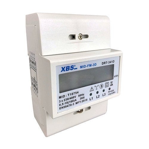 kWh meter 3F 100A LCD + puls MID geijkt (4 mod) - SP, Verzenden, Nieuw
