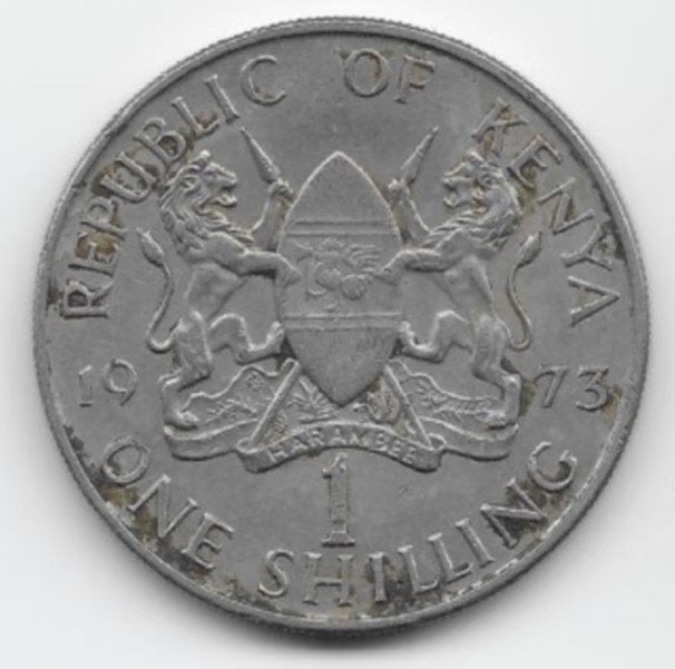 Kenia 1 shilling 1973 KM# 14, Verzenden, Overige landen, Losse munt