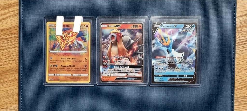 Pokémon kaarten: Zamazenta, Incineroar GX, Empoleon V, Ophalen of Verzenden, Zo goed als nieuw, Meerdere kaarten