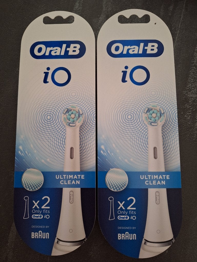 Oral-B iO Ultimate Clean opzetborstels 2 x 2 stuks wit, Ophalen of Verzenden, Nieuw, Opzetborstel