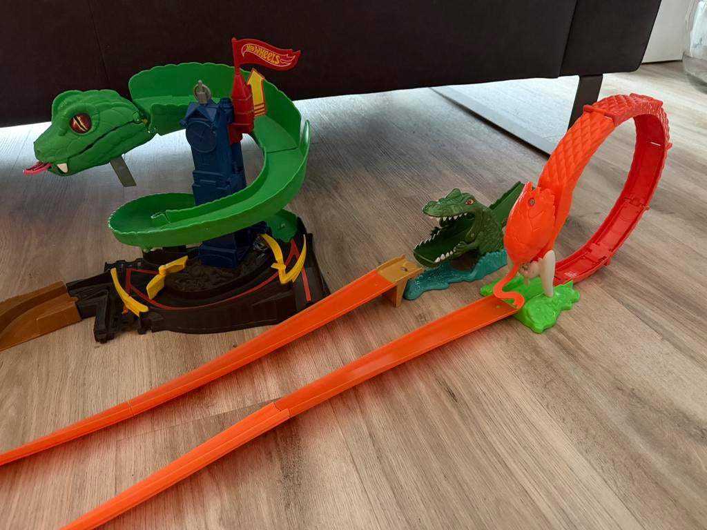 Hot Wheels slangen banen en krokodil, Ophalen, Gebruikt, Handmatig, Hot Wheels