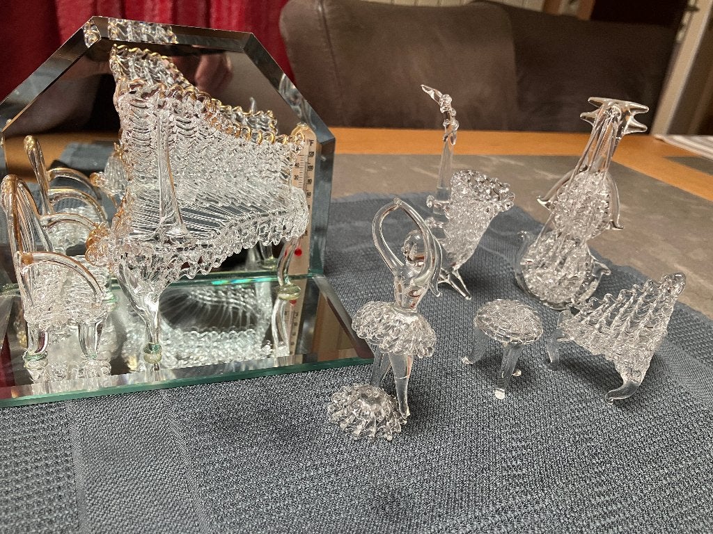 Handgeblazen Gesponnen glas verzameling 35 stuks zie foto’s, Ophalen