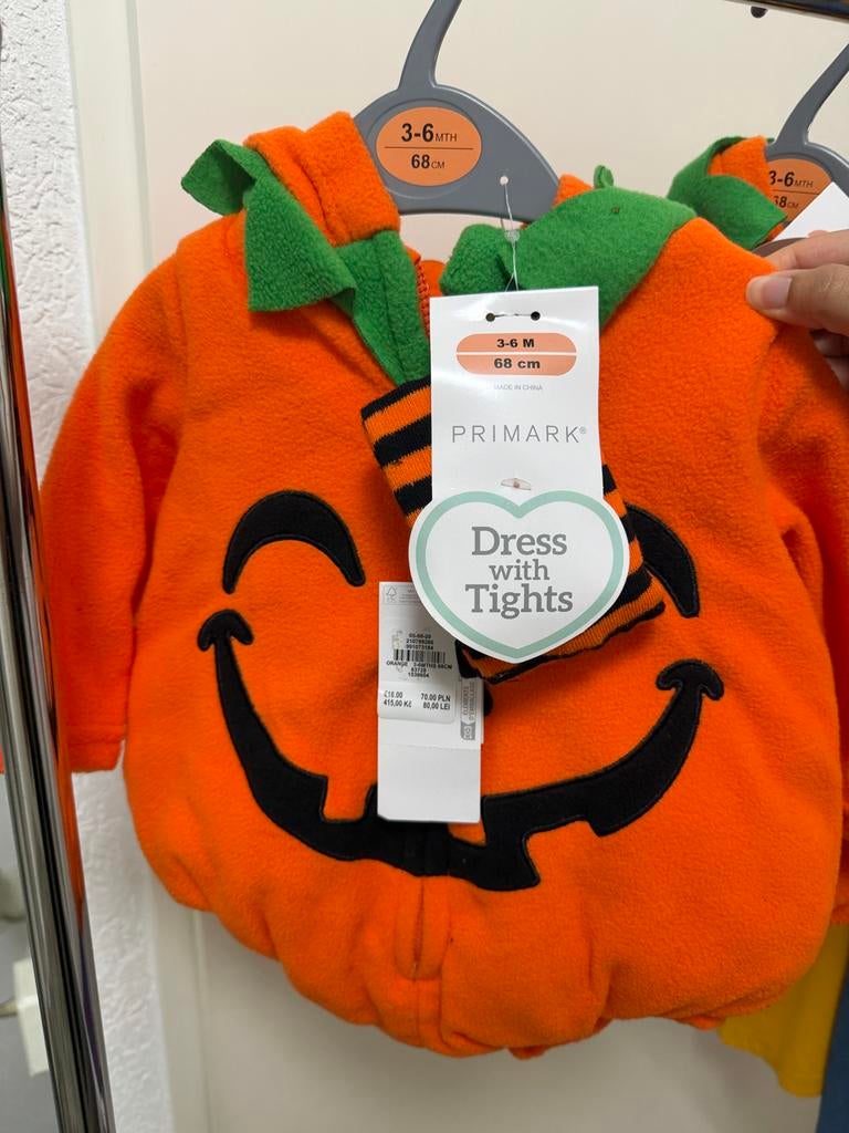 Primark Halloween Pompoen Pakje 3-6 maanden 2 pakken, Ophalen of Verzenden, Nieuw, 104 of kleiner, Jongen of Meisje