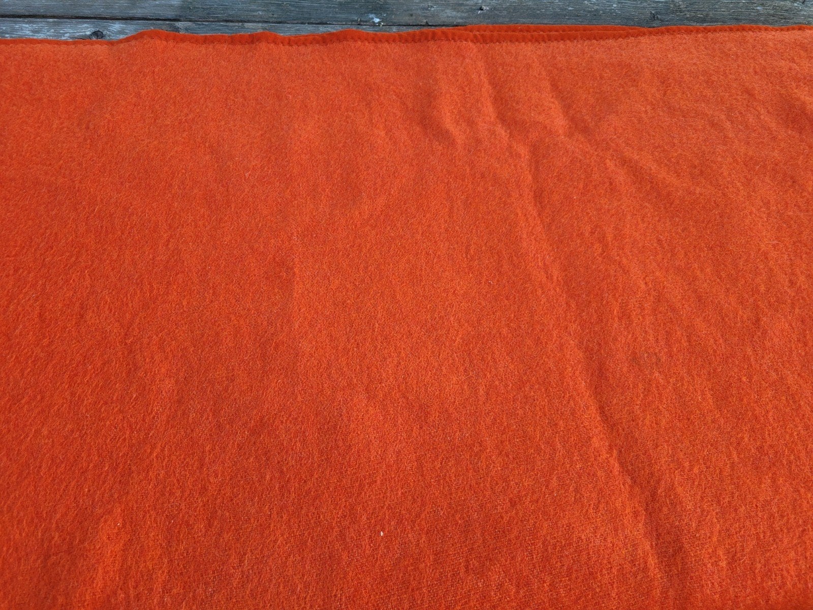 Retro / Vintage Oranje Wollen DEKEN / Plaid / Sprei, Verzenden