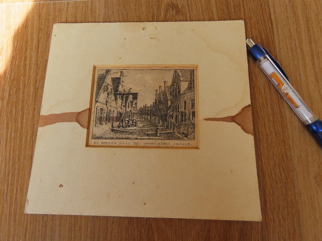 antieke prent Buren: De Buuren naar het Noord-einde aldaar, Antiek en Kunst, Verzenden, Stadsgezicht, 1800 - 1899