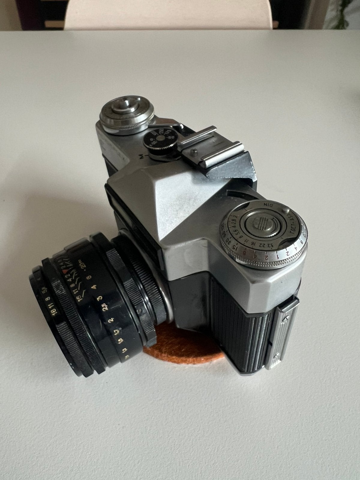 Revueflex + helios 44 zwarte lak!, Gebruikt, Compact, Ophalen of Verzenden, Revue