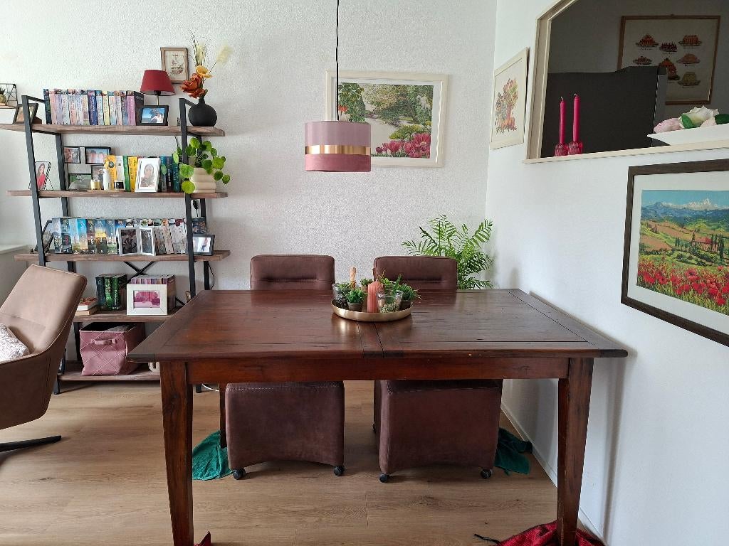Eettafel, Huis en Inrichting, Tafels | Eettafels, Ophalen, Gebruikt, Eikenhout, 200 cm of meer