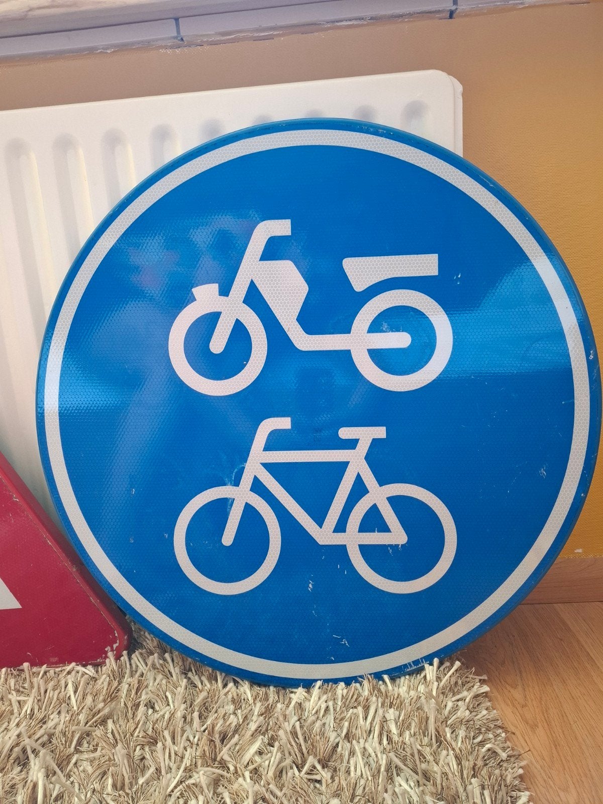 Origineel Verkeersbord Bromfiets en Fietspad, Huis en Inrichting, Ophalen of Verzenden, Gebruikt