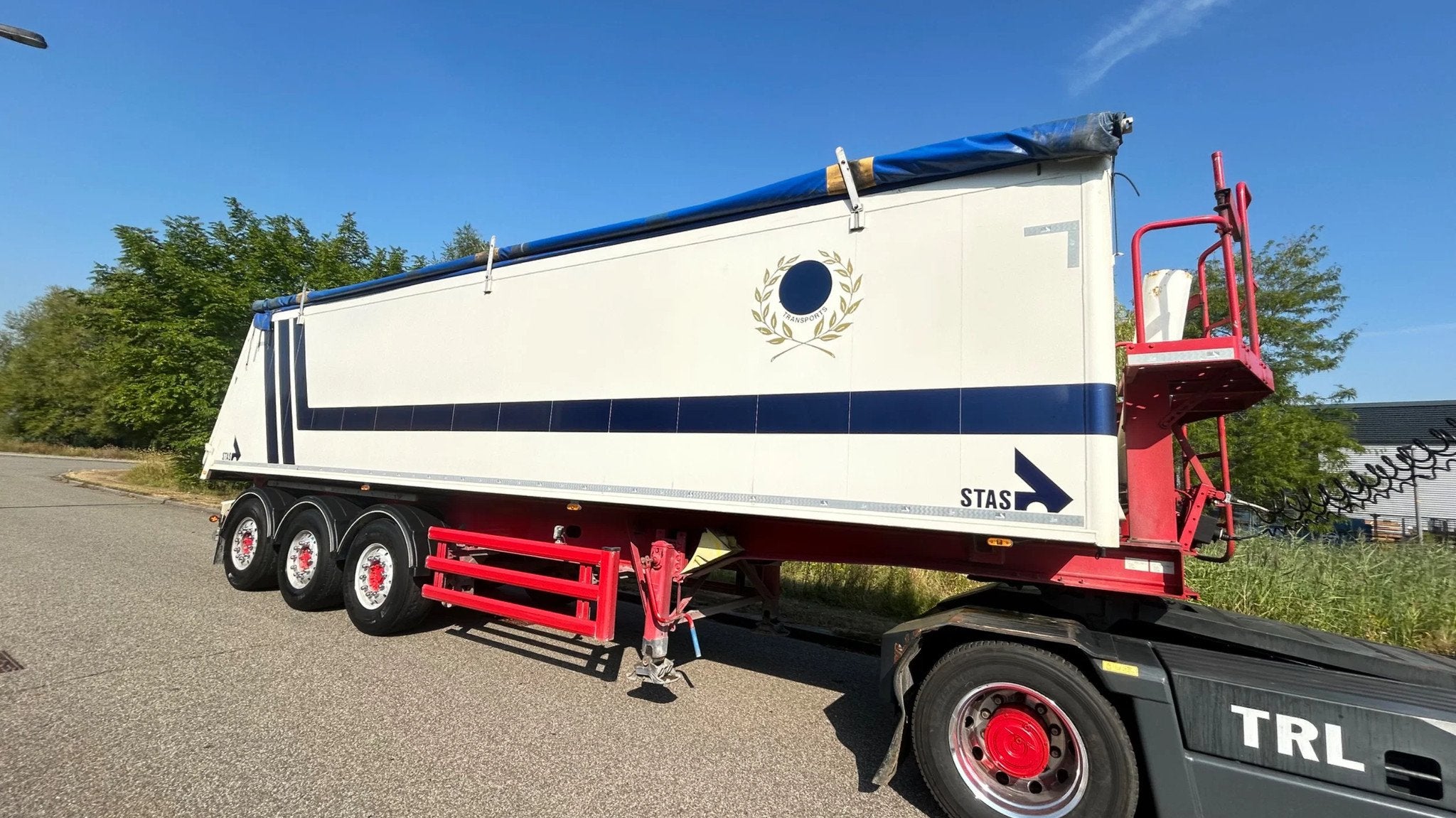 Stas S300CX Kipper | 2x lift axle | 43 m3 | alu | rolzeil, Overige brandstoffen, Aanhangers en Opleggers, Te koop, ABS