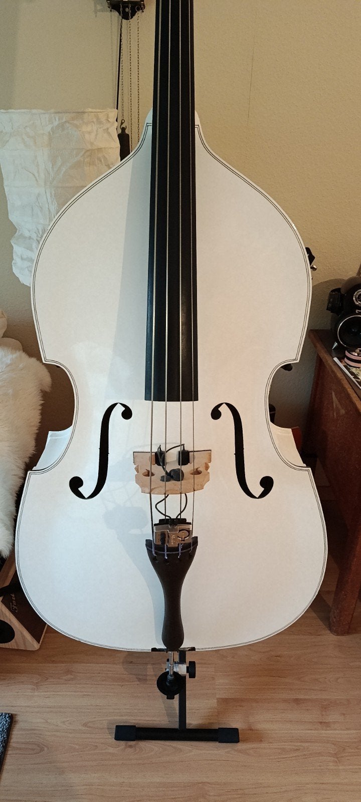 rockabilly double bass wit,, Ophalen, Zo goed als nieuw, 3/4-contrabas