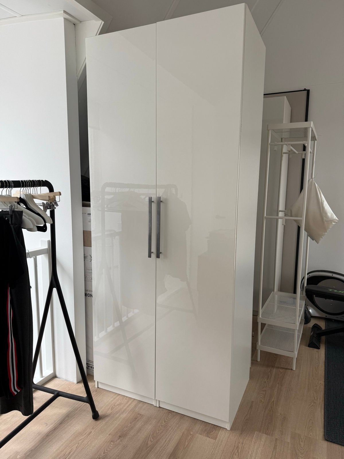 Ikea Pax hoogglans wit deuren met spiegel en aluminium handv, Ophalen, Gebruikt, 200 cm of meer, 50 tot 100 cm