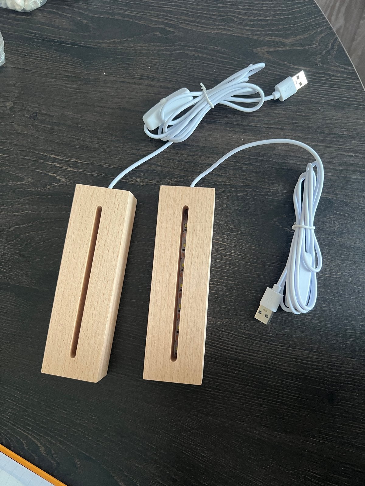 Houten LED Lichtstandaard voor Acryl Nachtlampje (2 stuks), Ophalen of Verzenden, Nieuw