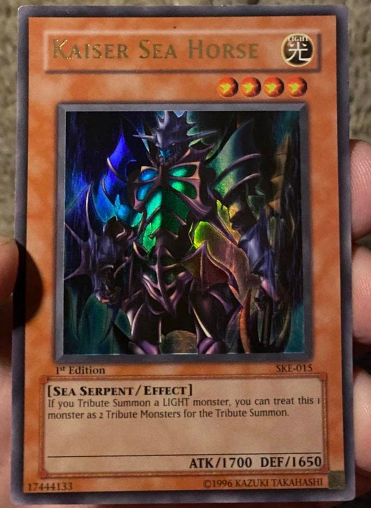 Yu-Gi-Oh! Kaiser Sea Horse SKE 1st Edition Old US Print !, Hobby en Vrije tijd, Verzamelkaartspellen | Yu-gi-Oh!, Ophalen of Verzenden