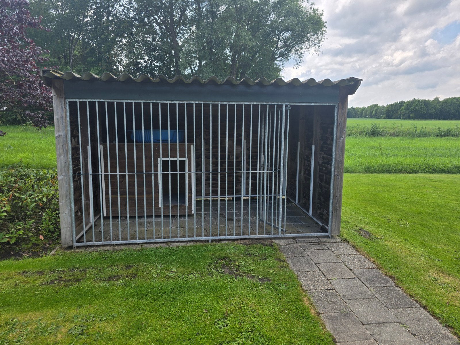 Hondenren buitenren binnenhok ren, Dieren en Toebehoren, Hondenhokken, Ophalen, 110 cm of meer, 100 cm of meer
