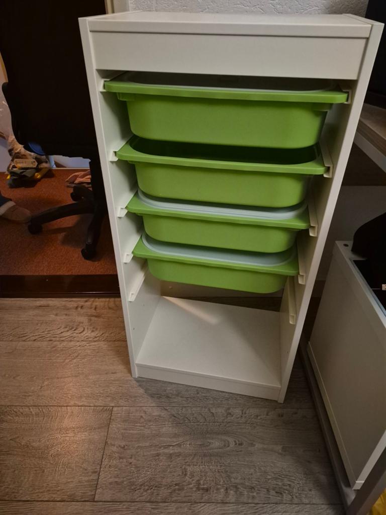 IKEA Trofast opbergkast met groene bakken, Ophalen, Zo goed als nieuw, Kast