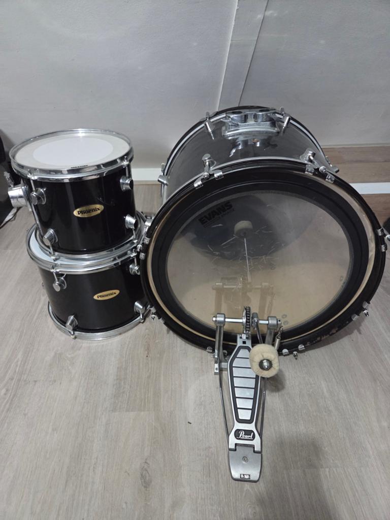 Kick/bass drum met twee trommels, Muziek en Instrumenten, Drumstellen en Slagwerk, Ophalen, Gebruikt, Overige merken