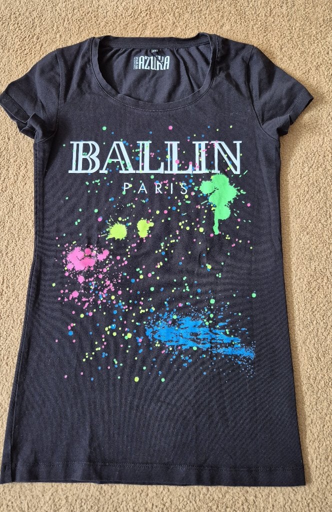 T-Shirt Ballin Paris zwart S/S - zgan, Zwart, Ophalen of Verzenden, Zo goed als nieuw, Korte mouw