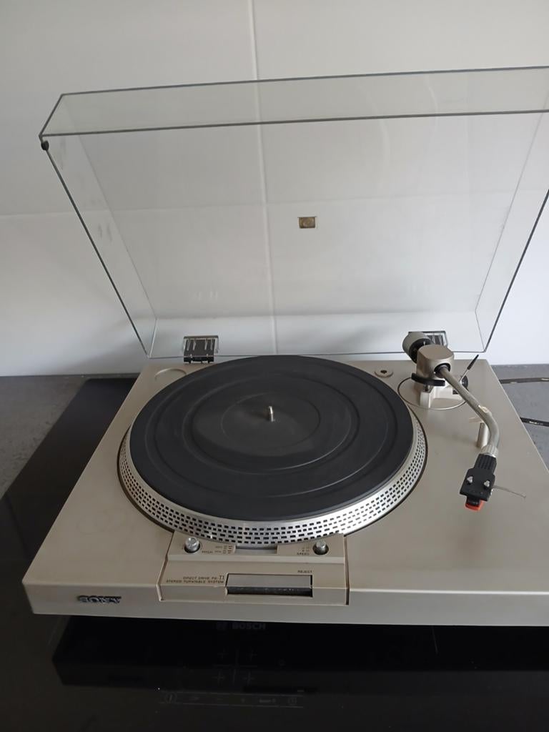 Sony ps t1 direct drive draaitafel met originele stofkap, Gebruikt, Pitch-regelaar, Ophalen of Verzenden, Platenspeler