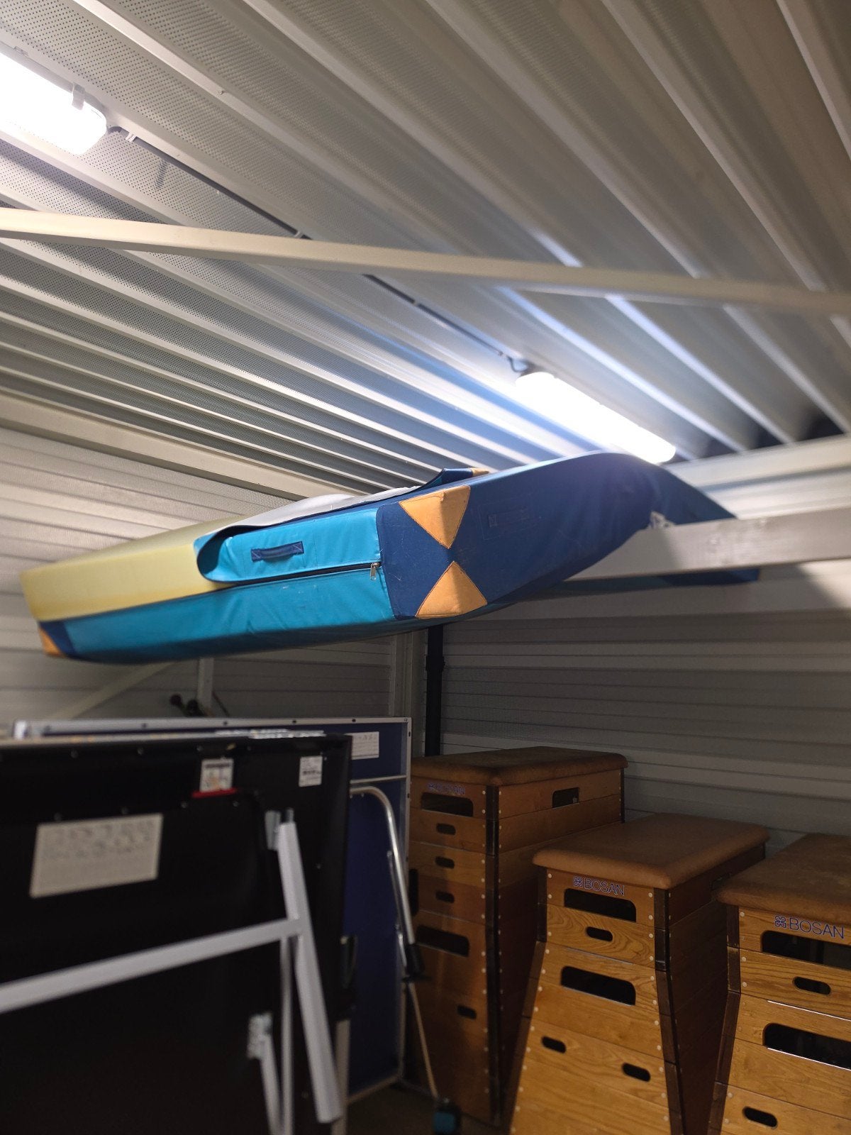 Bosan mat met kapotte rits, Sport en Fitness, Ophalen, Gebruikt, Blauw, Materiaal