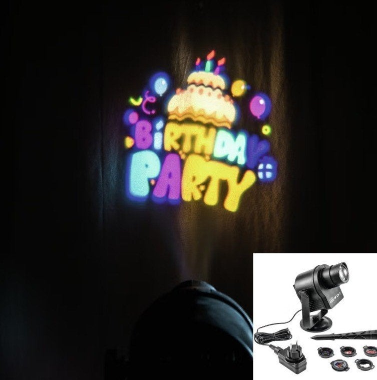 LED Projector 'Birthday Party' - Feestverlichting, Ophalen of Verzenden, Nieuw, Feestartikel, Verjaardag