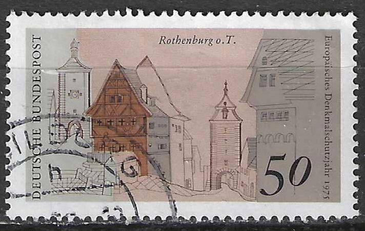 Duitsland Bundespost 1975 - Yvert 710 - Rothenburg (ST), Verzenden, BRD, Gestempeld