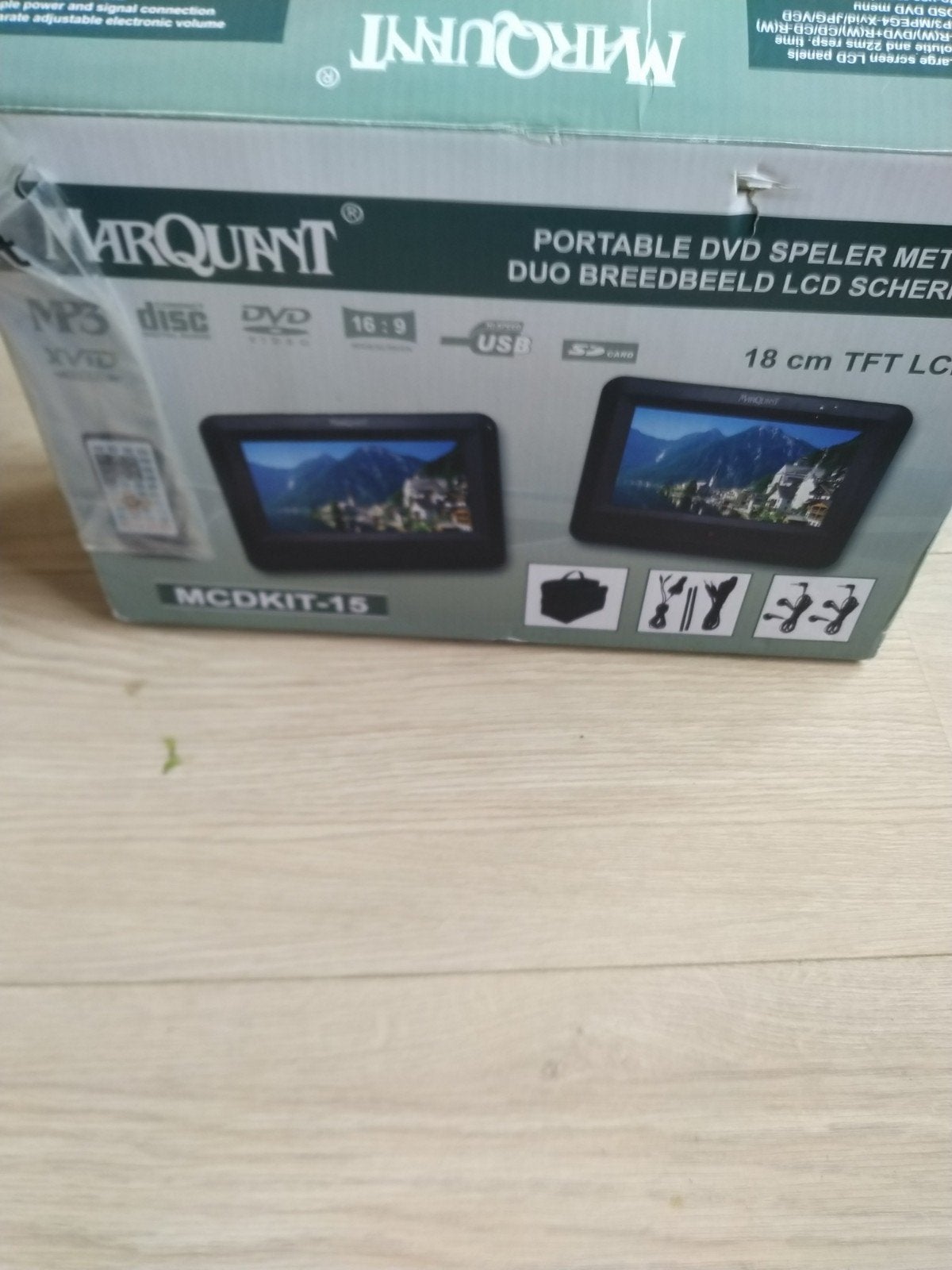 Marquant Portable DVD Speler met Duo Breedbeeld LCD Scherm, Audio, Tv en Foto, Draagbaar, Zo goed als nieuw, Ophalen, Overige merken