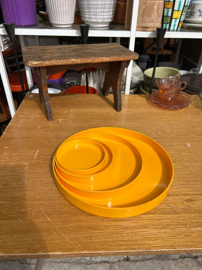 Melamin Zweden Retro Schalenset Geel - Ideaal voor Camping, Gebruikt, Vintage, Melanin, Zweden