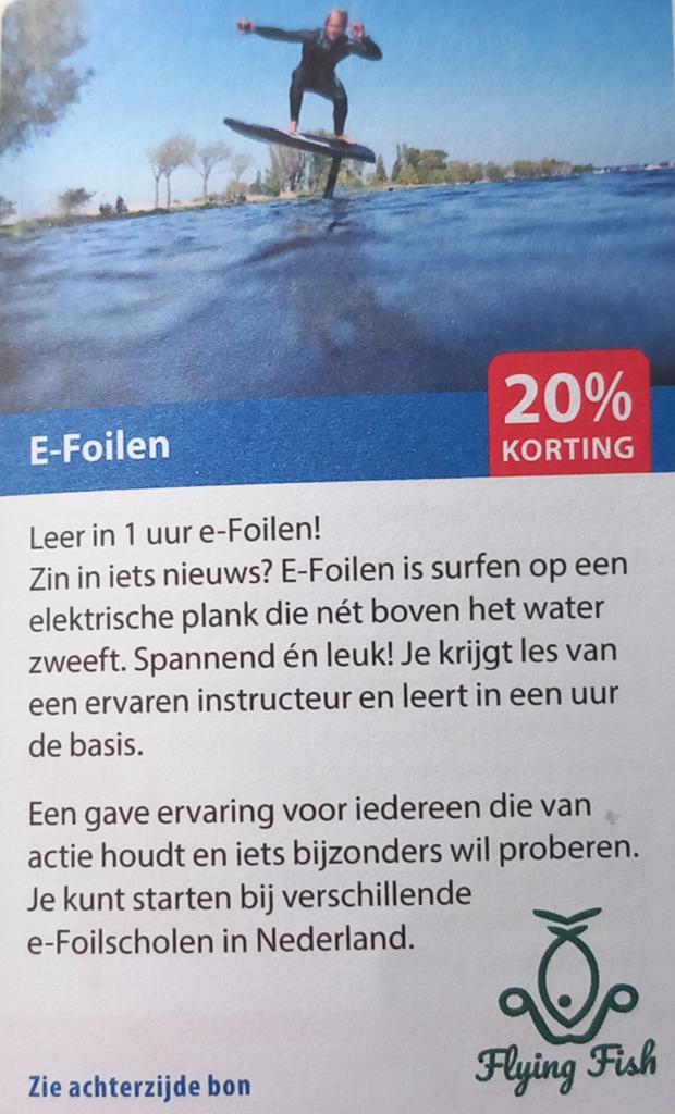 E-foilen 20% korting max 5 personen, Tickets en Kaartjes, Kortingen en Cadeaubonnen