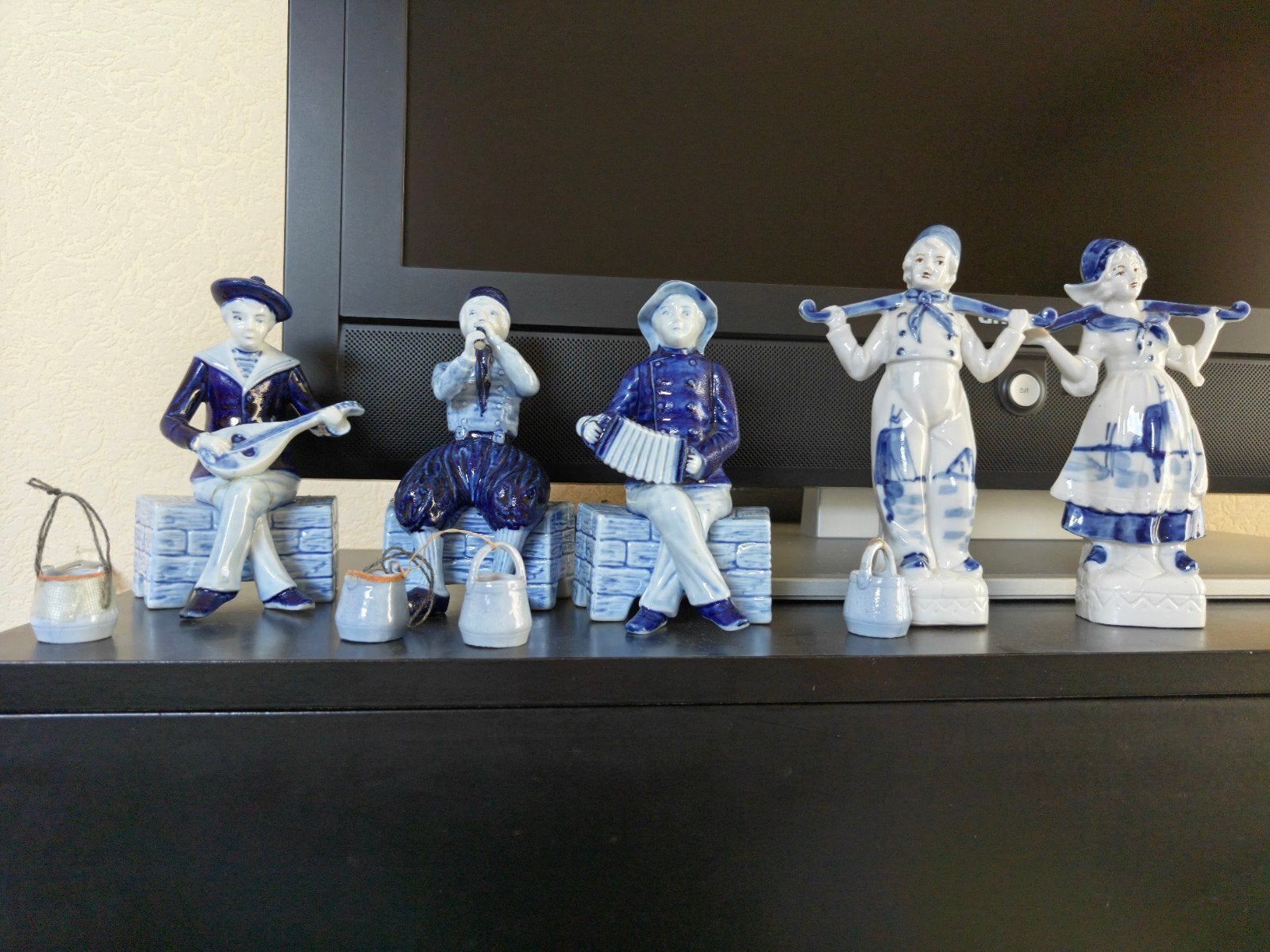 Delfts Blauw Beeldjes - Muzikanten en Traditionele Figuren, Ophalen