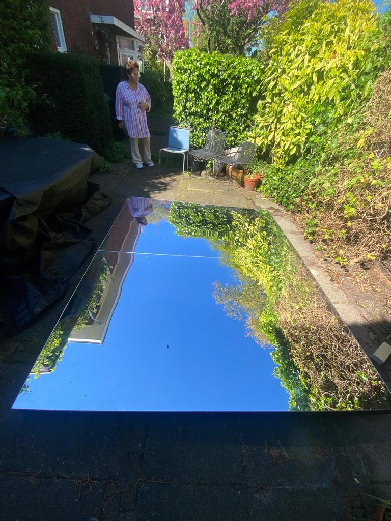 Uniek grote spiegel voor tuin, huis of bedrijf, 2 bij 2,5 m, Huis en Inrichting, Woonaccessoires | Spiegels, Ophalen, 200 cm of meer
