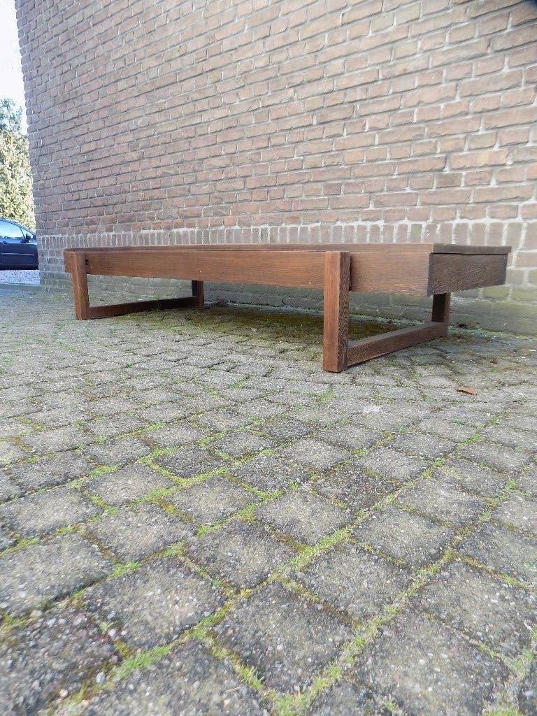 Mid century salontafel wenge deens design massief vintage, Ophalen, Gebruikt
