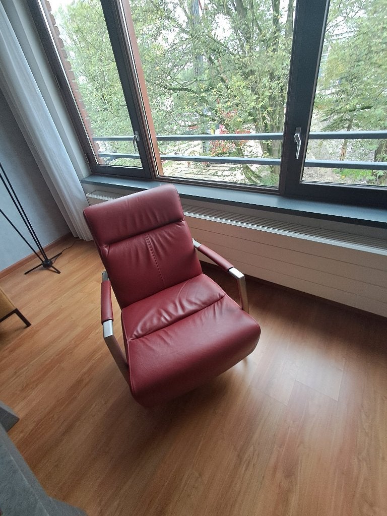 fauteuil, leer/rvs, Ophalen, Gebruikt, Minder dan 75 cm, Neutraal