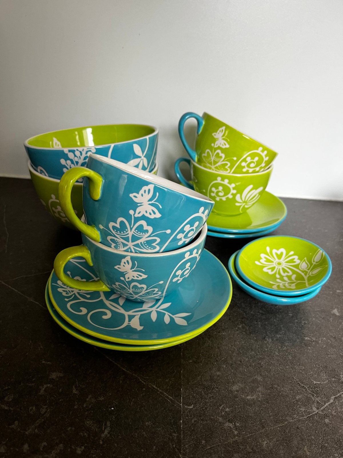 Riverdale Servies: 4 Kop en Schotel, 2 Kommen, 2 Schoteltjes, Ophalen, Overige merken, Keramiek, Zo goed als nieuw