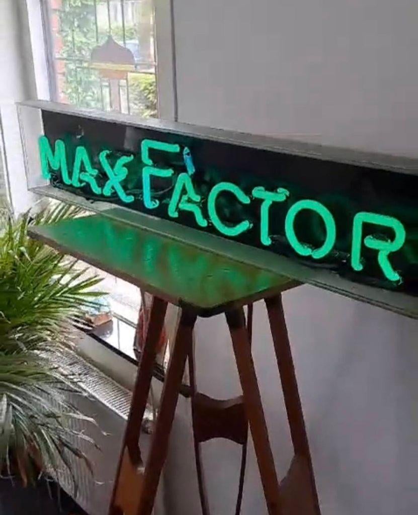 Toffe neon lichtbak, neonreclame, neonsign Max Faxtor., Ophalen, Gebruikt, ., Lichtbak of (neon) lamp