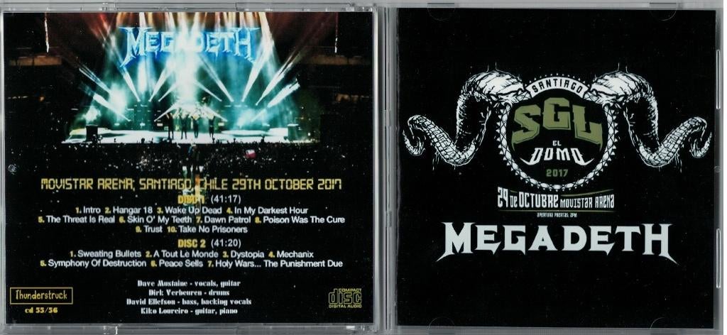 Megadeth - Santiago Chili 2017  2-cd import, Cd's en Dvd's, Cd's | Hardrock en Metal, Nieuw in verpakking, Ophalen of Verzenden