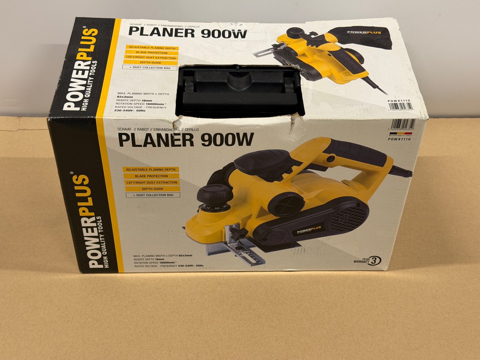 Nieuwe Powerplus Schaafmachine 900W, Doe-het-zelf en Verbouw, Schaafmachines, Nieuw, Elektrisch, Ophalen of Verzenden