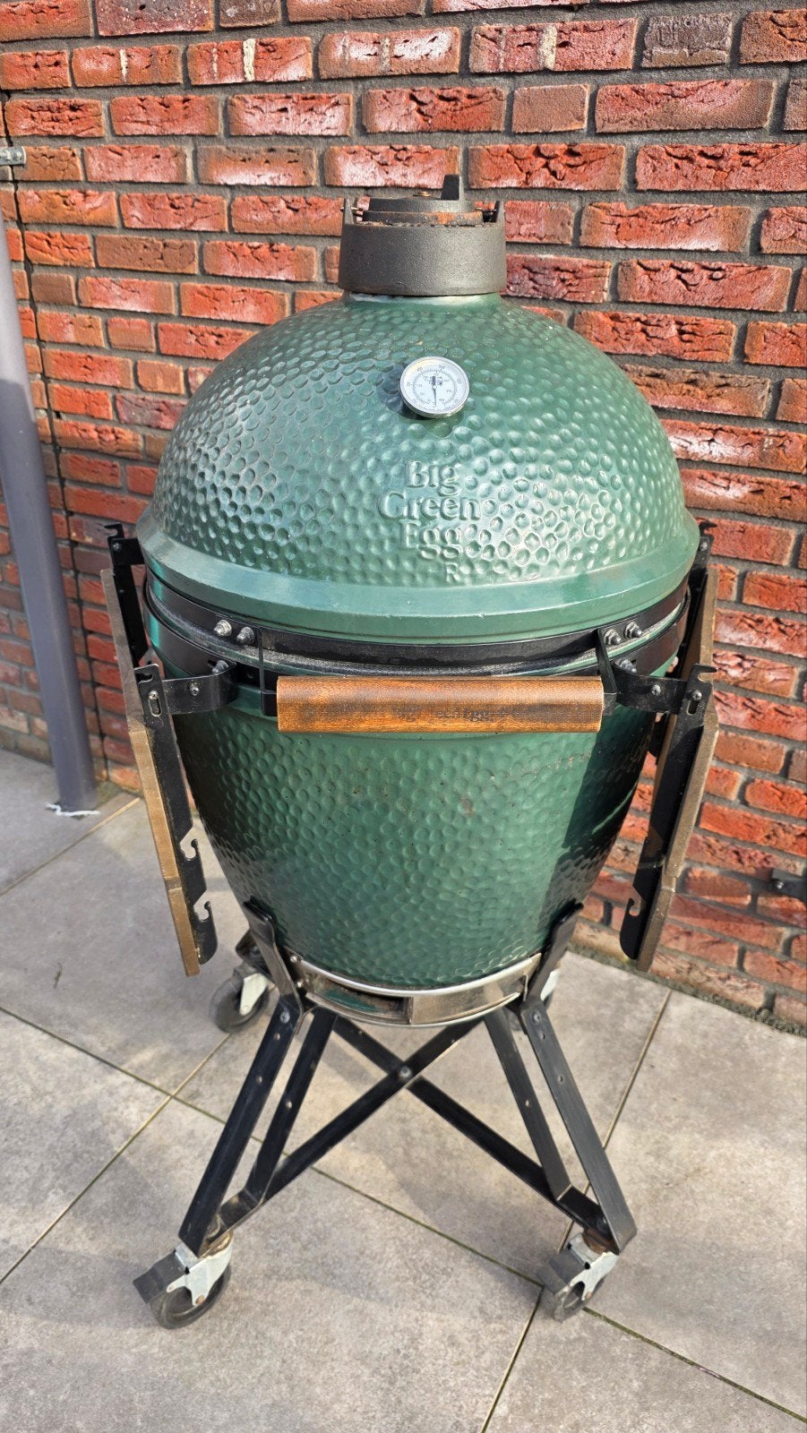 Big Green Egg Large, Tuin en Terras, Ophalen, Gebruikt, Big Green Egg (origineel), Met accessoires