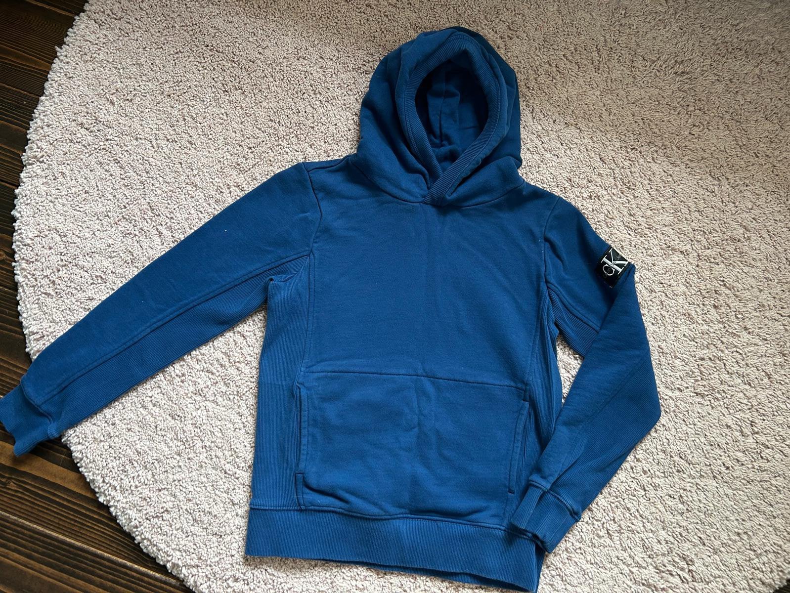 Calvin Klein blauwe hoodie trui maat 152, Ophalen of Verzenden, Zo goed als nieuw, Jongen, Trui of Vest