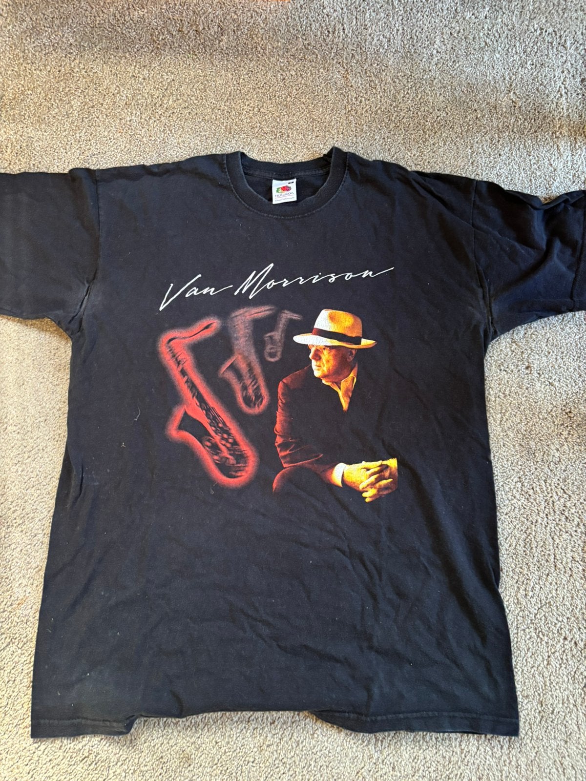 Van Morrison vintage tourshirt 2006/2007 (Maat M.), Verzamelen, Ophalen of Verzenden, Gebruikt, Kleding